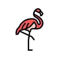 flamingo vogel in dierentuin kleur pictogram vectorillustratie vector