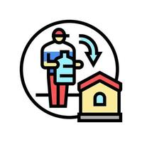 huis water leveren kleur pictogram vectorillustratie vector