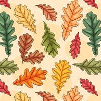 herfst eikenblad naadloze patroon. gekleurde boombladeren print vector