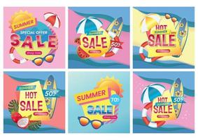 zomerverkoop bannerontwerp voor website banner achtergrond set vector