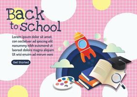 terug naar school voor website banner art design vector