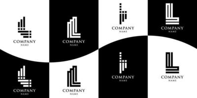 letter l logo set vector
