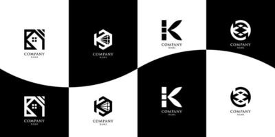 letter k logo set vector