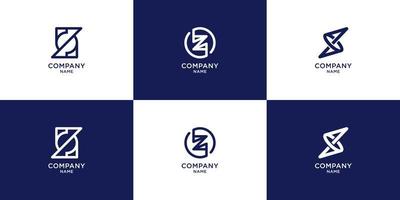 set letter z-logo met creatief concept vector