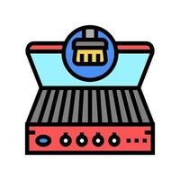 bbq schoonmaak kleur pictogram vectorillustratie vector