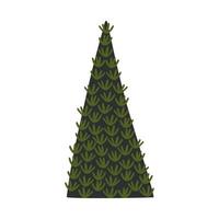 kerstboom met de hand beschilderd. platte moderne vectorillustratie voor ontwerp. vector