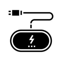 draadloos oplaadstation glyph pictogram vectorillustratie vector