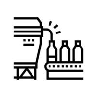 bottelen ahornsiroop transportband lijn pictogram vectorillustratie vector