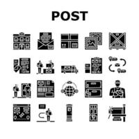 postkantoor bezorgservice pictogrammen instellen vector