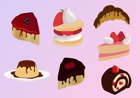 Snoepjes Cakes Aardbeien Illustraties Vector