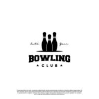 bowling monochroom logo pictogram, bowling pin logo op geïsoleerde achtergrond vector