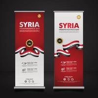 roll-up bannerpromoties instellen syrië gelukkige onafhankelijkheidsdag achtergrondsjabloon vector