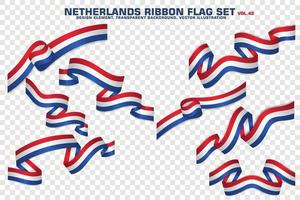 nederland lint vlaggen set, element ontwerp, 3D-stijl. vector illustratie