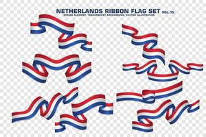 nederland lint vlaggen set, element ontwerp, 3D-stijl. vector illustratie