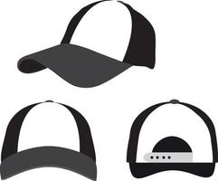 trucker cap mesh cap sjabloon illustratie in wit en zwart