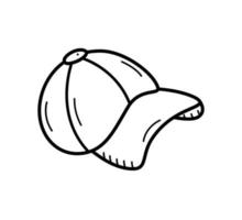 baseball cap pictogram doodle vectorillustratie, sport cap met vizier. vector