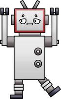 gradiënt gearceerde cartoon robot vector