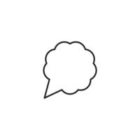 zwart-wit eenvoudig teken. monochrome minimalistische illustratie geschikt voor apps, boeken, sjablonen, artikelen enz. vectorlijnpictogram van tekstballon in de vorm van bloem vector