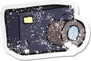 noodlijdende sticker van een tekenfilmcamera vector