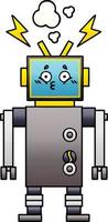 gradiënt gearceerde cartoon robot vector