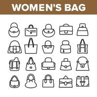 vrouwen tas accessoire collectie iconen set vector