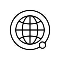 satellieten landen de pictogramvector. geïsoleerde contour symbool illustratie vector