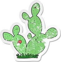 noodlijdende sticker van een cartooncactus vector