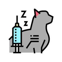 anesthesie kat kleur pictogram vectorillustratie vector