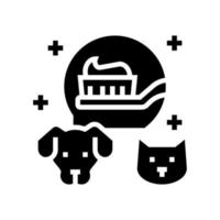 tandheelkunde huisdieren glyph pictogram vectorillustratie vector