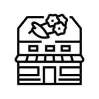 bloemenwinkel lijn pictogram vectorillustratie vector