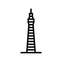 toren gebouw lijn pictogram vectorillustratie vector