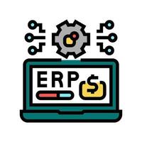 erp digitale zakelijke kleur pictogram vectorillustratie vector