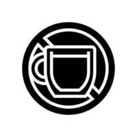 koffie drinken verslaving glyph pictogram vectorillustratie vector