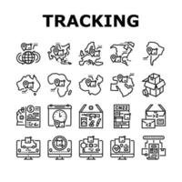 verzending tracking internationale pictogrammen instellen vector