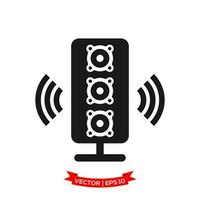 audio luidsprekerpictogram in trendy plat ontwerp vector