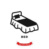 slaapkamerillustratie, bedpictogram in trendy vlakke stijl vector