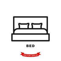 slaapkamerillustratie, bedpictogram in trendy vlakke stijl vector