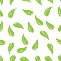 eenvoudig groen blad naadloos patroon vector