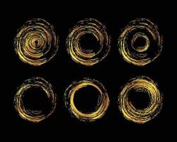 set van handgetekende cirkels gouden ontwerpelementen vector sjabloon