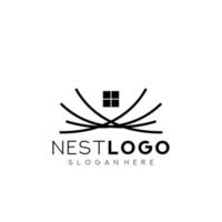 vogelnest logo ontwerp sjabloon vectorillustratie vector