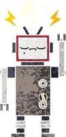 retro illustratie stijl cartoon robot vector