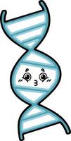 schattige cartoon dna-streng vector