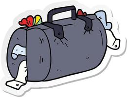 sticker van een cartoonbagage vector