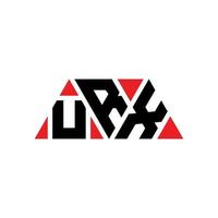 urx driehoek brief logo ontwerp met driehoekige vorm. urx driehoek logo ontwerp monogram. urx driehoek vector logo sjabloon met rode kleur. urx driehoekig logo eenvoudig, elegant en luxueus logo. urx