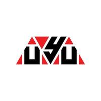uyu driehoek brief logo ontwerp met driehoekige vorm. uyu driehoek logo ontwerp monogram. uyu driehoek vector logo sjabloon met rode kleur. uyu driehoekig logo eenvoudig, elegant en luxueus logo. uyu