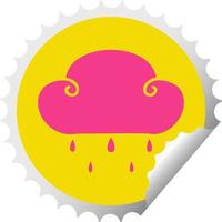 eigenzinnige circulaire peeling sticker cartoon regenwolk vector