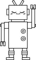 lijntekening cartoon robot vector