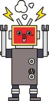 leuke cartoon robot storing vector