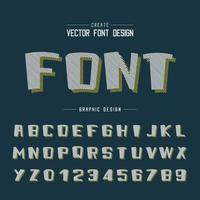 cartoon lettertype en alfabet vector, vet lettertype en nummer ontwerp, grafische tekst op achtergrond vector