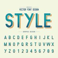 lettertype en alfabet vector, stijl lettertype letter en nummer ontwerp, grafische tekst op achtergrond vector